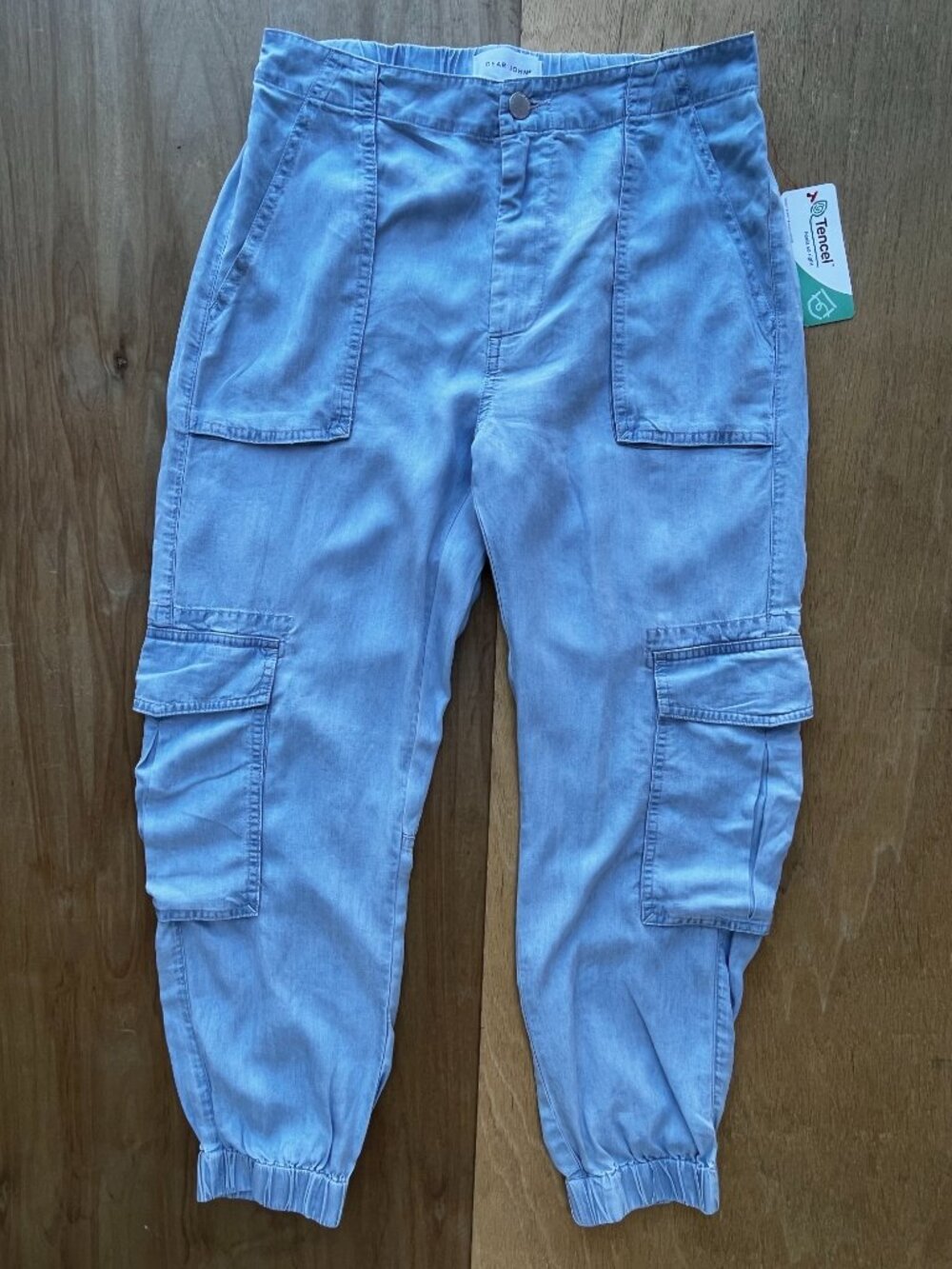 DEAR JOHN SUPER SANDY HIGH RISE CARGO JOGGER Women’s sz S Blue Tencel NEW